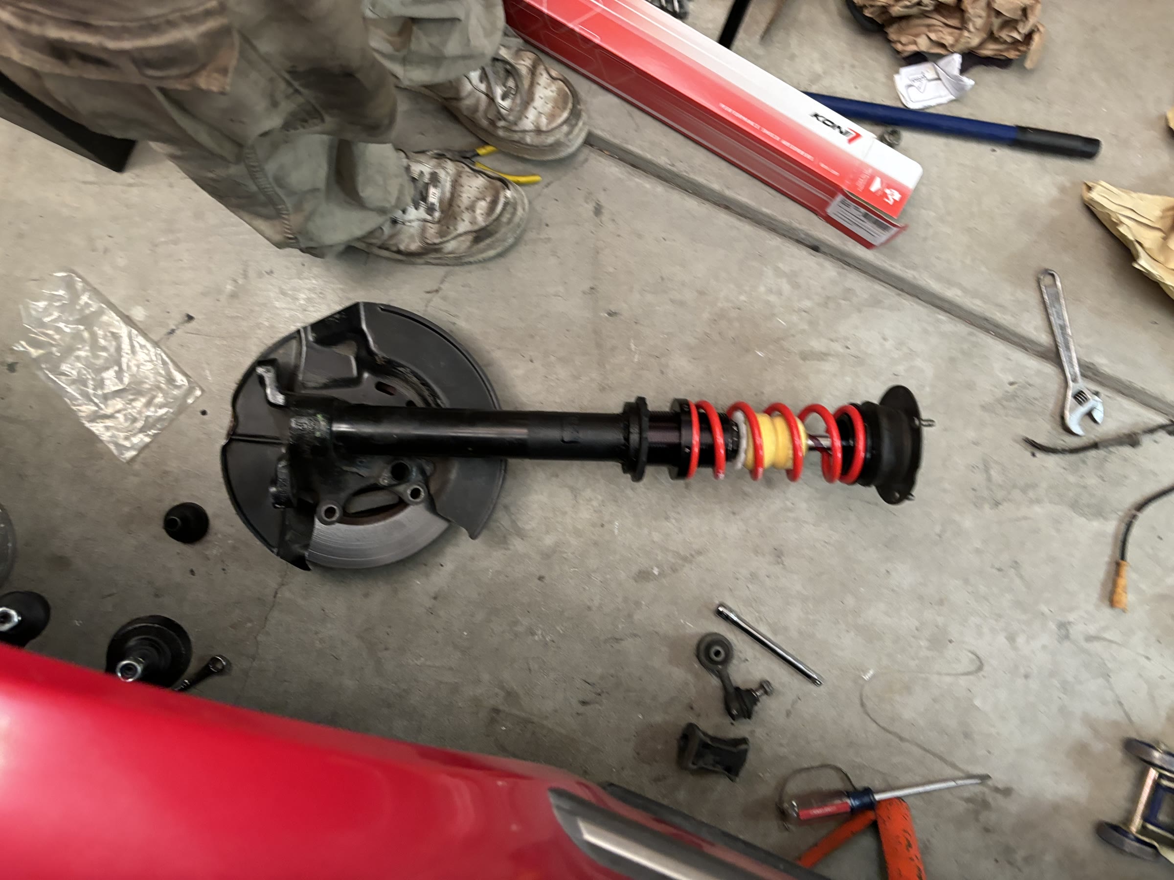 Custom coilover modification for the Electric E30